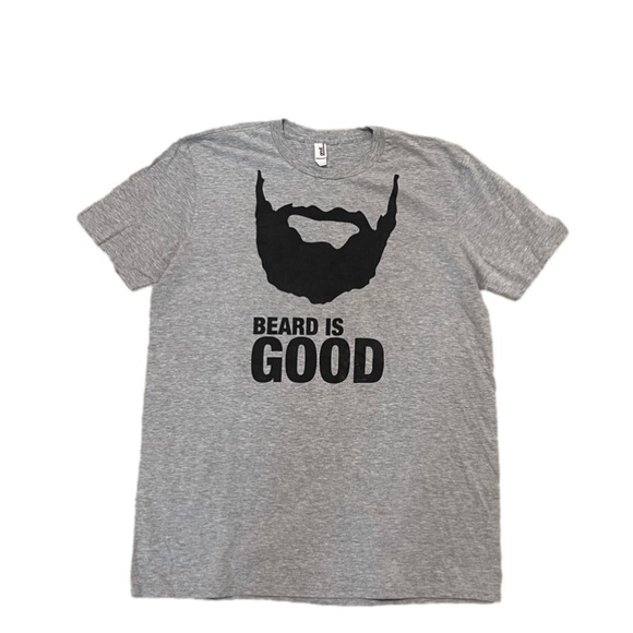 Men’s Anvil Beard Is Good Grey T-Shirt Size Large US! - Picture 1 of 6